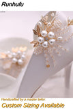 2pcs/lot Removable Bride High Heel Clip Rhinestone Wedding Shoes Buckle Women Decoration Pearls Floral Bead Shoe Clips