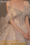 Off The Shoulder Wedding Dress Big Butterfly 2023 New Bride Dress Beading Shiny Big Ball Gown Long Train Vestido De Noiva