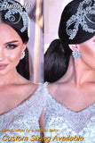 HP443 Bridal Headpiece Flower Bride Crown Wedding Hair Accessories Crystal Bridal Headdress for Pageant Party Headwear