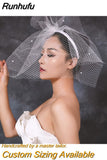 VA06 Birdcage Veil White Black Veil Face Veil Handband Bridal Veils with Crystal Blusher Veil Wedding Party Accesories