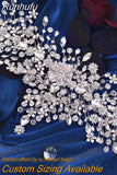 HP456 Trendy Bridal Headband Wedding Hair Accessories Alloy Flower Forehead Wedding Crown for Pageant Brides Headdress