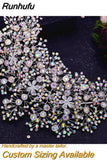 HP193P-C Trendy Bridal Hair Hoop Colorful Rhinestone Wedding Crown Handmade Bride Tiara Hair Accessories Woman Headband