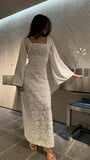 Classy Sheath Square Neck Long Prom Dresses Formal Summer Wedding Guest Dresses Wedding Guest Outfit HZ1214