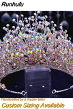 HP193P-C Trendy Bridal Hair Hoop Colorful Rhinestone Wedding Crown Handmade Bride Tiara Hair Accessories Woman Headband