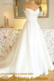 Satin Sweetheart Boho Wedding Dress 2023 Vestidos Civil Pleats Bridal Gown Custom Made trouwjurk Robe de mariee