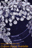 HP376 Fashion Bridal Hair Accessories Crystal Headpiece For Women Tiara Wedding Crown Eew Set Rhinestone Bride Headband