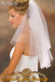 NICEB White Ivory Tulle Short Elbow Length Veils 2 Layers Wedding Accessories Short Wedding Veil In Stock Hot Selling