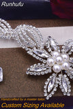 HP445 Luxury Bridal Headpiece Set Crystal Flower Wedding Headband Women Hair Ornament Jewelry Pearls Bride Headdress