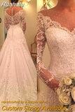 NICEB Long Sleeve Applique Mermaid Wedding Dresses Vintage Romantic Vestidos De Noiva Mariage Elegant Lace Robe De Mariée