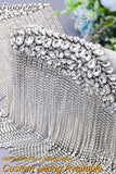 SP48 Tassel Shoulder Patches for Wedding Dress Epaulet Woman Clothing Accessories Handmade Rhinestone Patches Jewelry