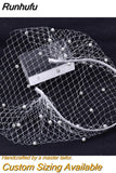 VA06 Birdcage Veil White Black Veil Face Veil Handband Bridal Veils with Crystal Blusher Veil Wedding Party Accesories