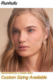 VA06 Birdcage Veil White Black Veil Face Veil Handband Bridal Veils with Crystal Blusher Veil Wedding Party Accesories