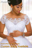 Wedding Dress 2023 O-neck Bridal Dress With Train Lace Up Ball Gown Princess Luxury Lace Wedding Gowns Customize