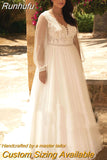 NICEB Vintage Plus Size Wedding Dress Full Sleeves Lace Appliques Bride Gowns Tulle Open Back A-Line Vestido De Casamento